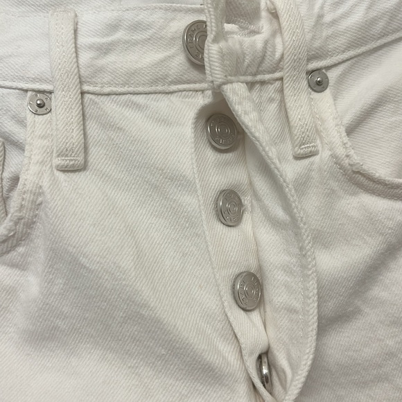 Frame High Rise Vintage Button-Fly Rigid Cotton Denim Shorts, Size 25 - Picture 3 of 6